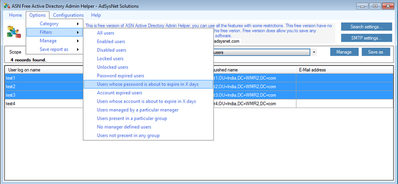 ASN Free Active Directory Admin Helper Screenshot